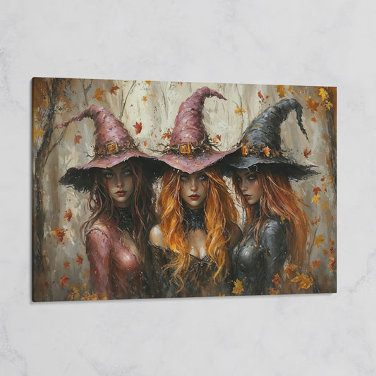 Enchanting Trio of Witches Canvas on gallery wrap