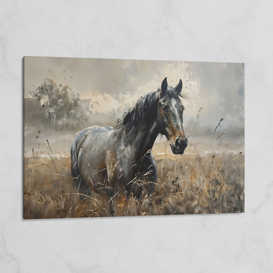 Stallion in the Pasture Canvas Print on gallery wrap