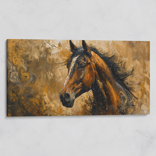 Abstract Horse Canvas Print, Expressive Equine Art on gallery wrap