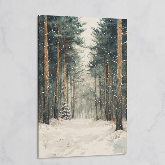 Serene Winter Forest Canvas on gallery wrap