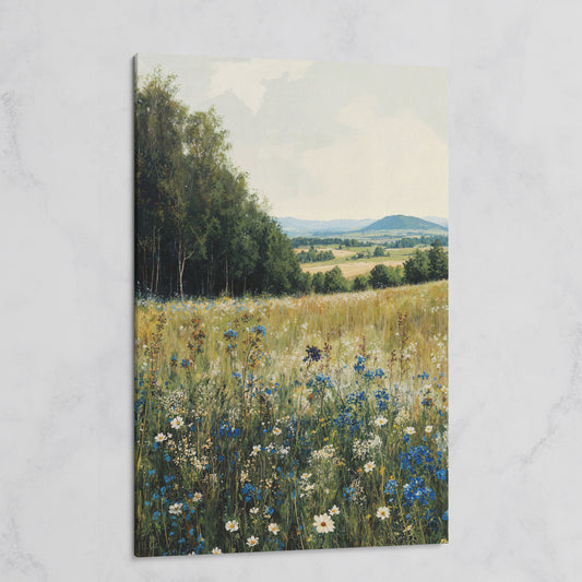 Summer Countryside Meadow Canvas on gallery wrap