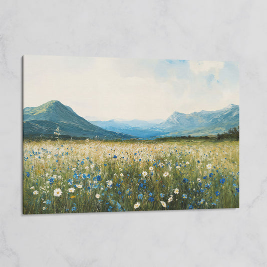 Mountain Wildflower Landscape Canvas on gallery wrap