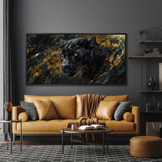 Black Panther Wildlife Canvas Print for Animal Lovers