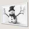 Charming Winter Snowman Art Poster for Holiday Decor
