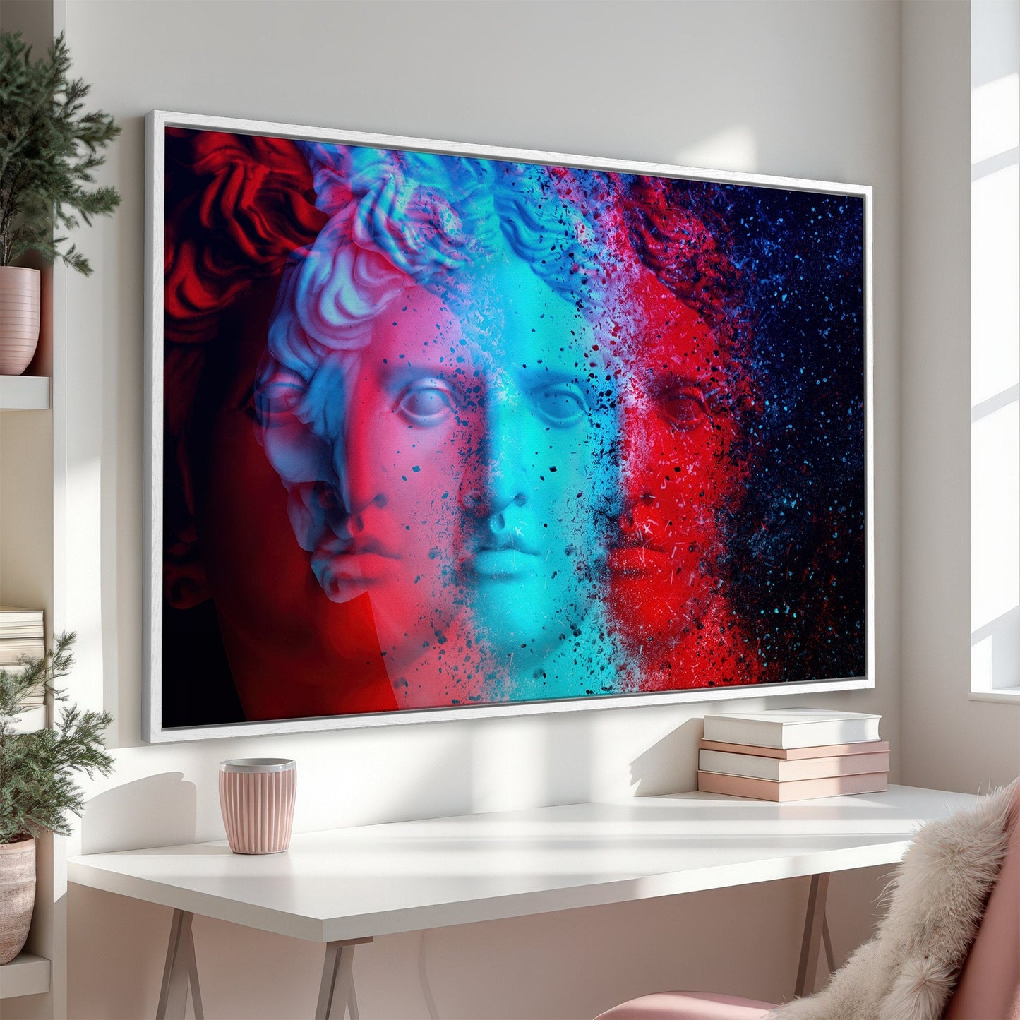 Colorful Glitch Art Apollo Belvedere Canvas Print