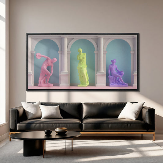 Colorful Greek Statue Pop Art Canvas Print