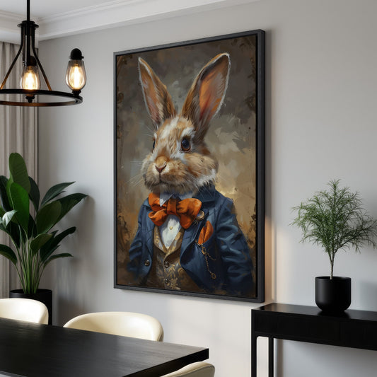 Elegant Bunny Portrait Canvas Print for Charming Decor