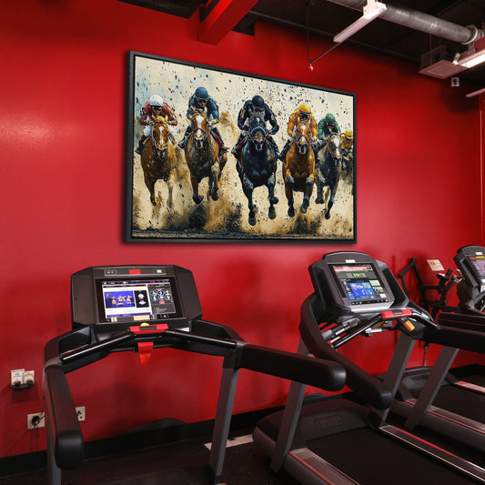 Modern Equestrian Horse Racing Canvas Print Decor