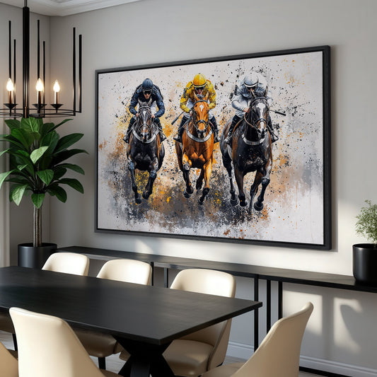 Modern Horse Racing Equestrian Canvas Print Wall Art
