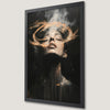 Mystical Halo Girl Art Poster - Dramatic Smoke Effect Print