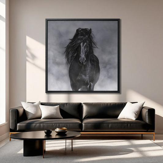 Noble Horse Flowing Mane Canvas Print Equine Beauty