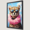 Playful Leopard in Sunglasses Art Poster for Kids' Rooms