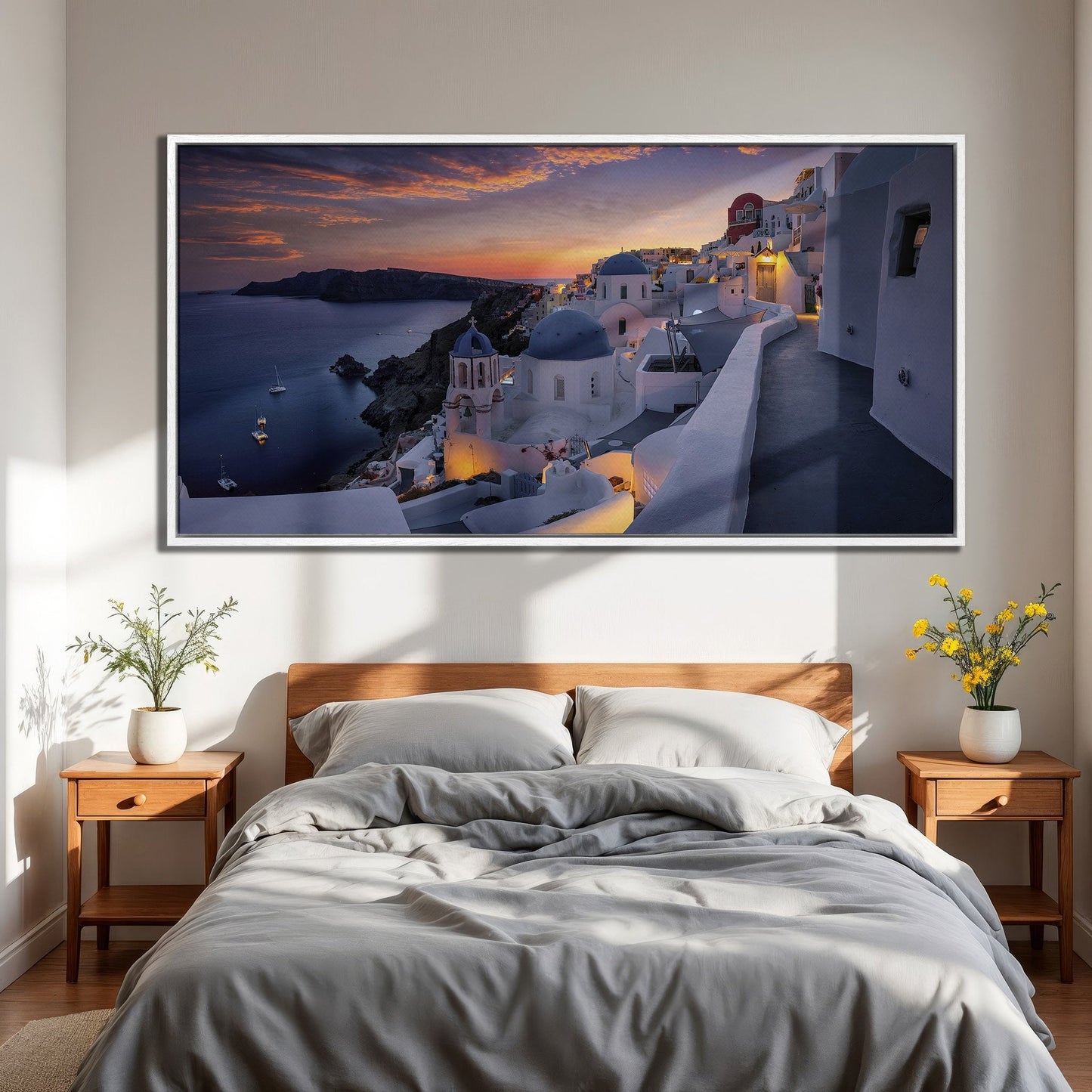 Santorini at Sunset Canvas Print Stunning Wall Art