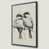 Chickadees Sketch Style Print Canvas Art Decor
