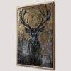 Abstract Black Gold Deer with Antlers Canvas Print Wall Art