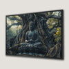 Buddha Statue Among Ancient Roots Tree Canvas Print