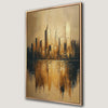 Golden Skyline Reflection Cityscape Canvas Print