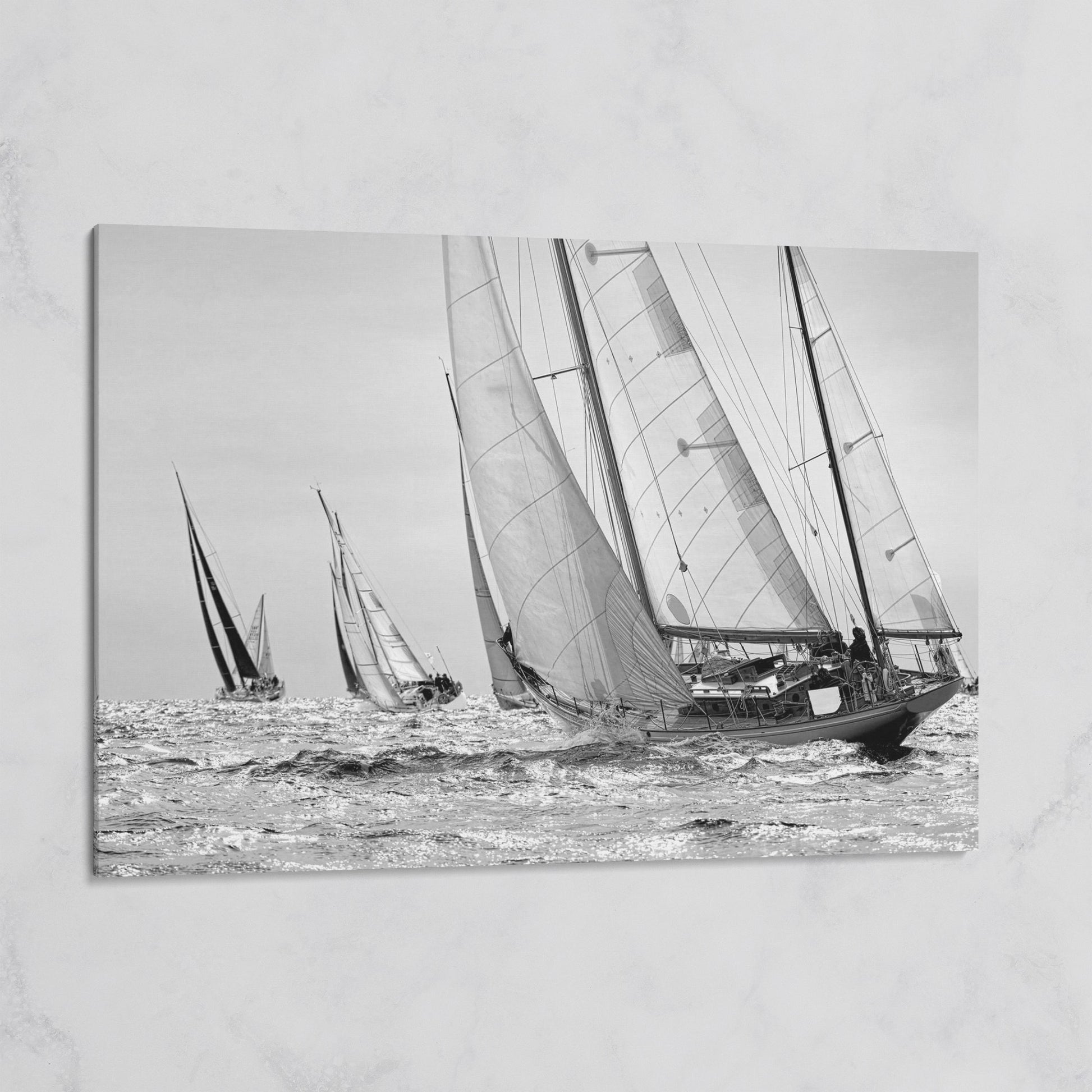 Sailboat Regatta at Sea Canvas Wall Art on gallery wrap
