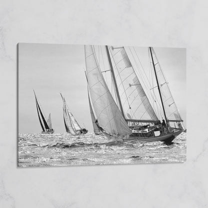 Sailboat Regatta at Sea Canvas Wall Art on gallery wrap