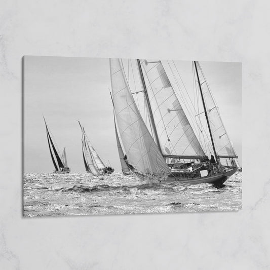 Sailboat Regatta at Sea Canvas Wall Art on gallery wrap