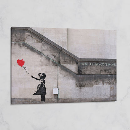 Banksy Balloon Girl Canvas Art, There Is Always Hope Street Art Print on gallery wrap