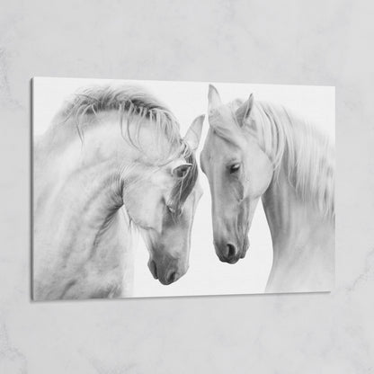 Two Horses Close-Up Portrait Canvas Wall Art on gallery wrap