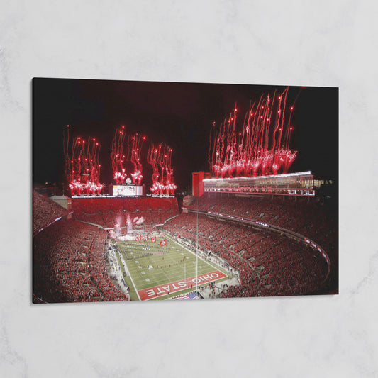 Ohio Stadium Fireworks Night Canvas Wall Art on gallery wrap