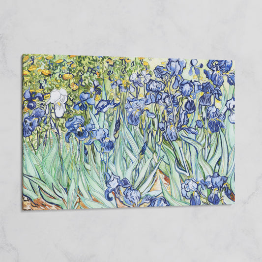 Van Gogh Irises Canvas Wall Art. Wildflower Field Print on gallery wrap