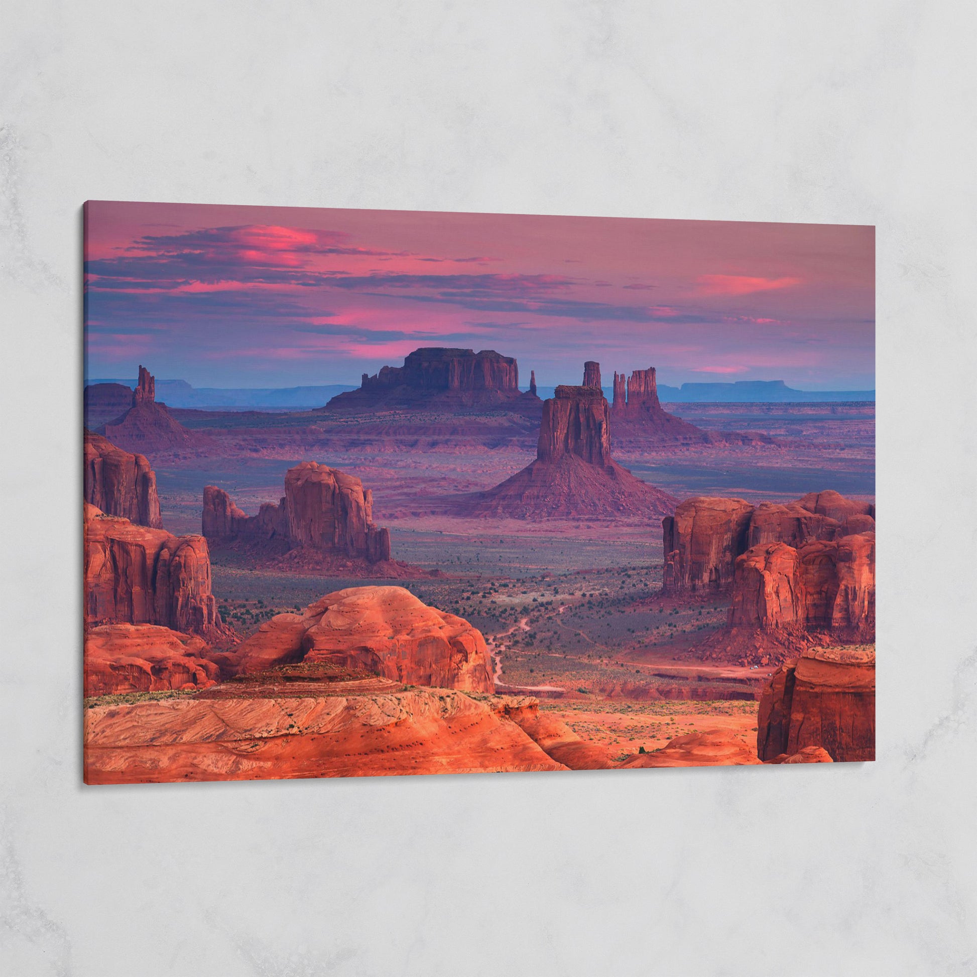 Monument Valley Sunset Canvas Art, Southwest Desert Landscape on gallery wrap