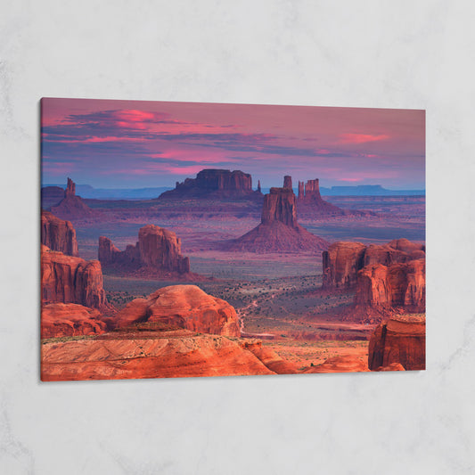 Monument Valley Sunset Canvas Art, Southwest Desert Landscape on gallery wrap