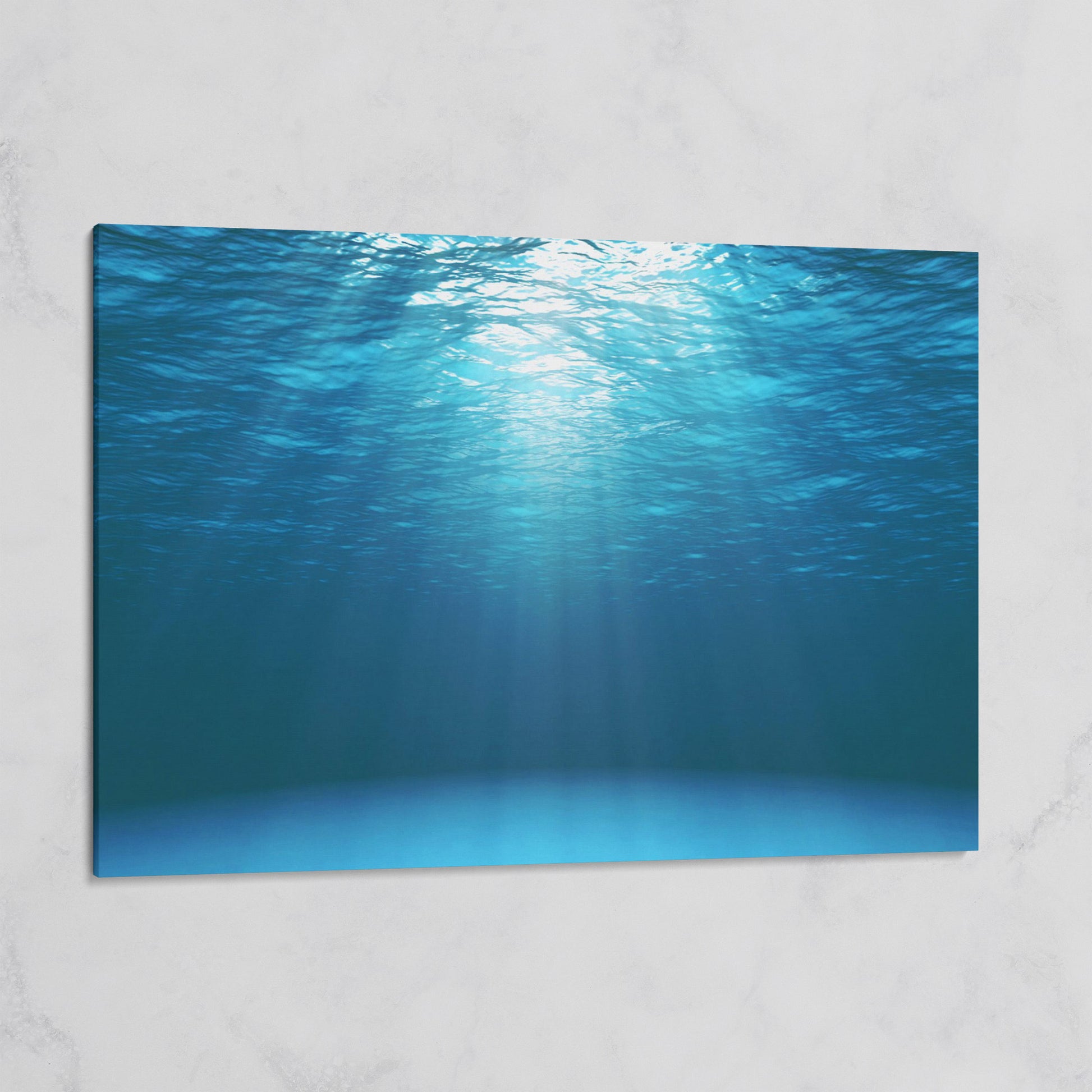 Sunlight Through Water Canvas Art, Underwater Ocean Scene on gallery wrap