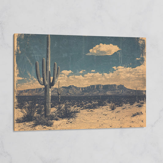Saguaro Cactus Desert Landscape Canvas Wall Art on gallery wrap