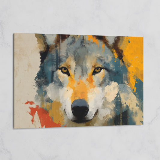 Wolf Close-Up Canvas Art, Bold Wildlife Portrait for Walls on gallery wrap