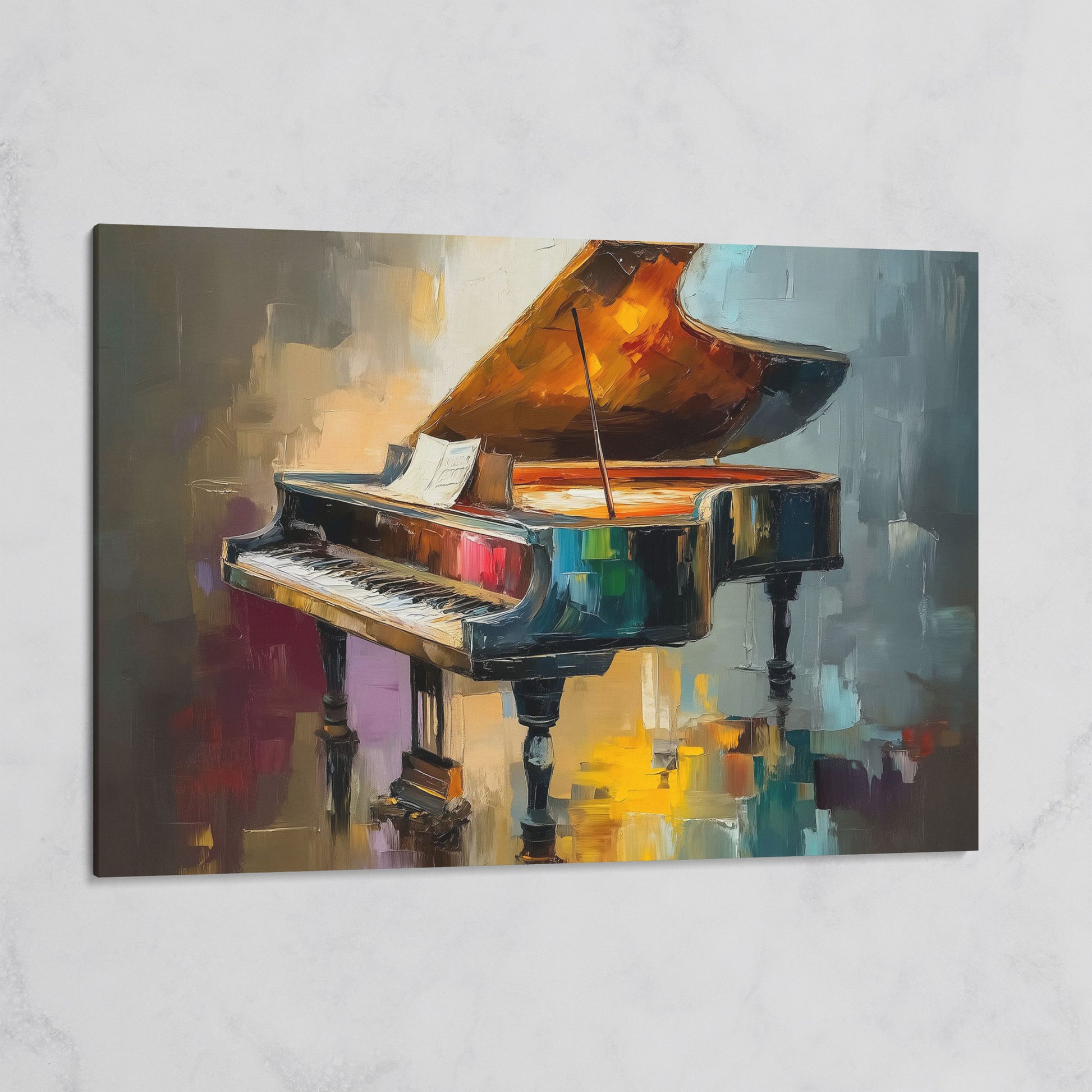 Grand Piano and Sheet Music Canvas Wall Art on gallery wrap