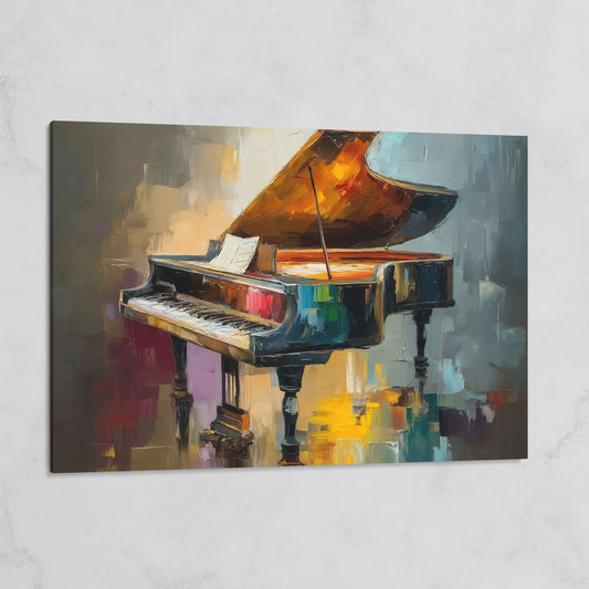 Grand Piano and Sheet Music Canvas Wall Art on gallery wrap