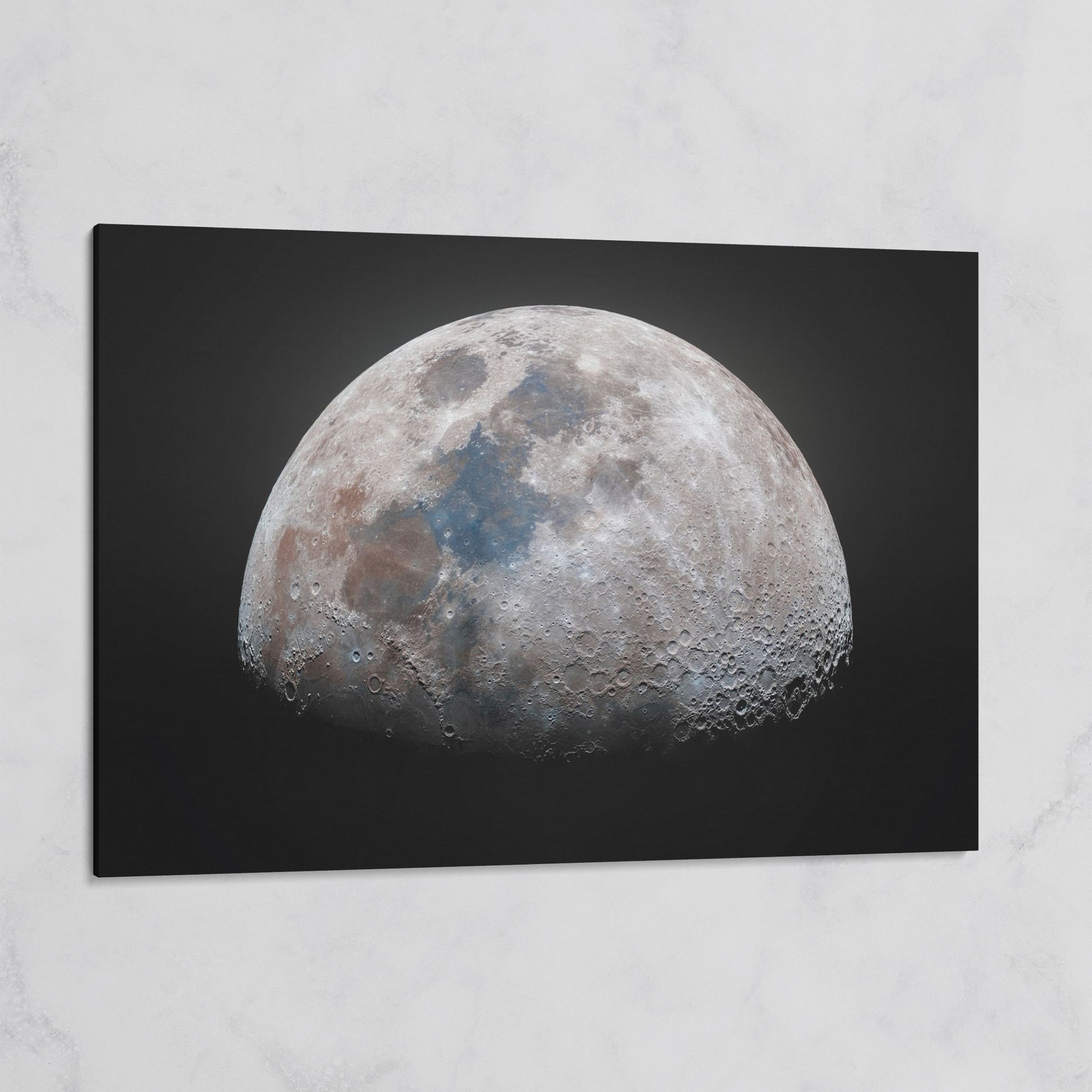 The Moon in Detail: Lunar Surface Canvas Wall Art on gallery wrap