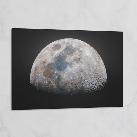 The Moon in Detail: Lunar Surface Canvas Wall Art on gallery wrap
