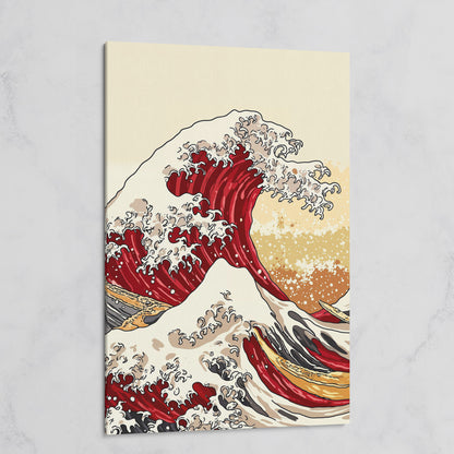 Great Wave off Kanagawa Canvas Art, Ukiyo-e Wall Print on gallery wrap