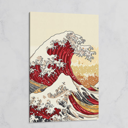 Great Wave off Kanagawa Canvas Art, Ukiyo-e Wall Print on gallery wrap