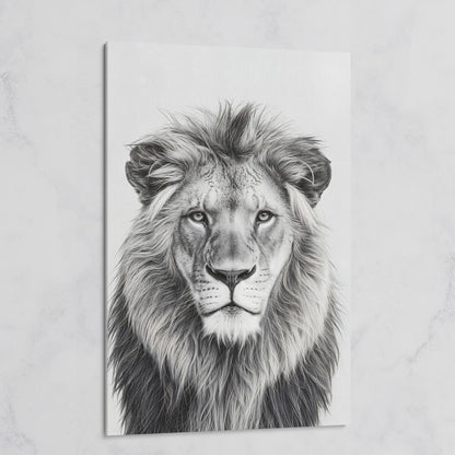 Male Lion Close-Up Portrait Canvas Wall Art on gallery wrap