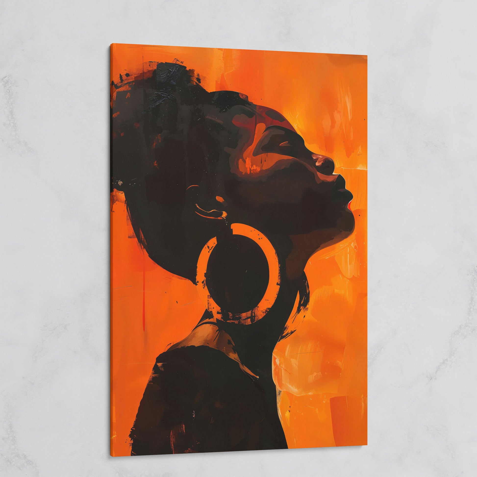 African American Woman Portrait Canvas Art on gallery wrap