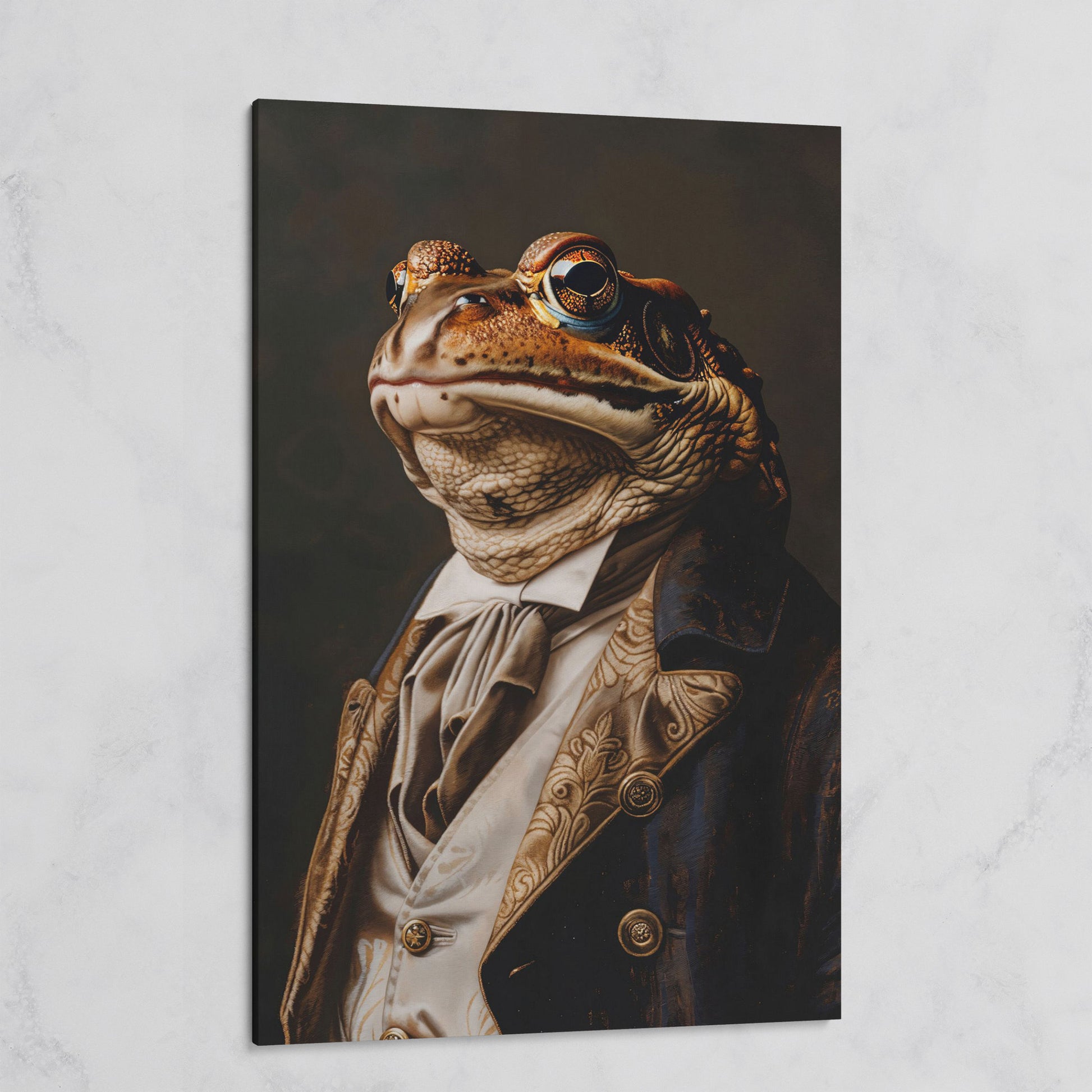 Victorian Frog Portrait Canvas on gallery wrap