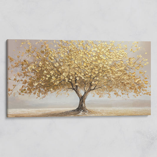 Solitary Golden Tree Autumn Canvas on gallery wrap