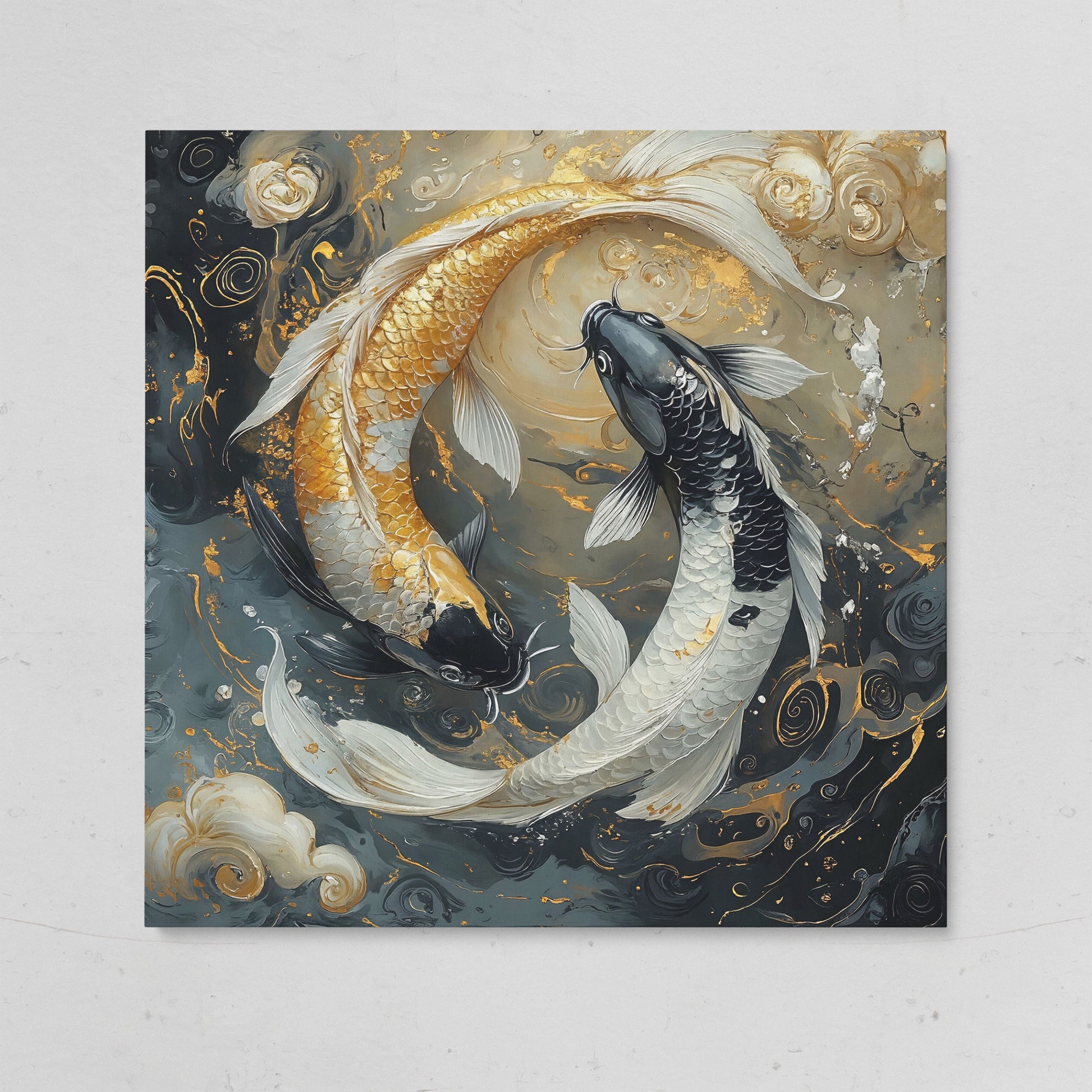 Yin Yang Koi Fish Canvas Print on gallery wrap