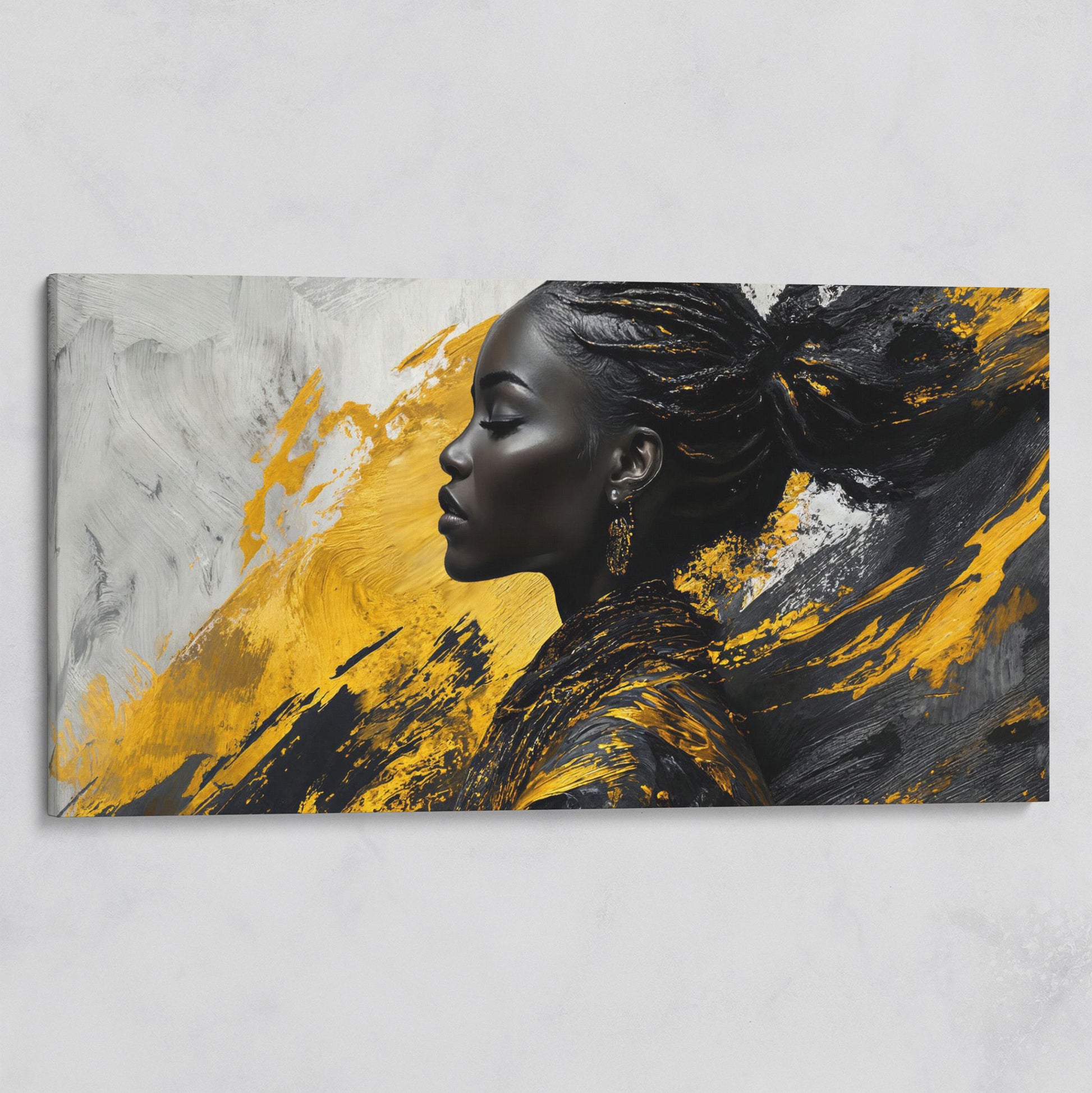African Woman Fashion Canvas Art on gallery wrap