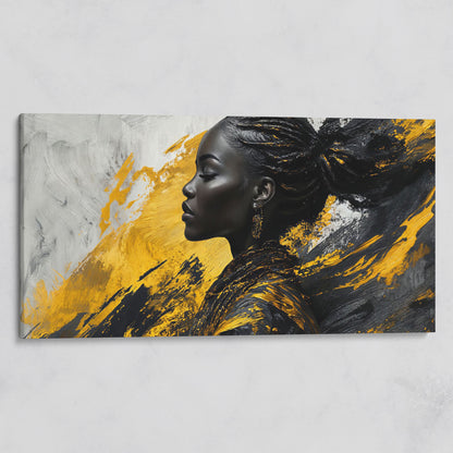 African Woman Fashion Canvas Art on gallery wrap