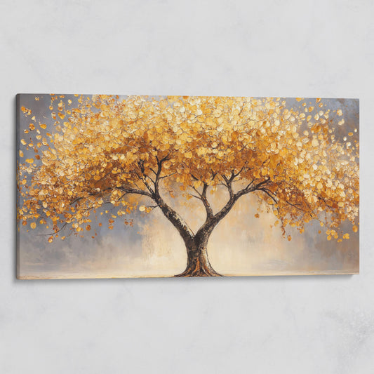 Autumn Tree Canvas Print with Rich Orange Foliage on gallery wrap
