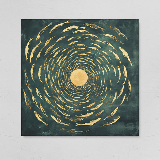 Koi Fish Spiral Canvas on gallery wrap