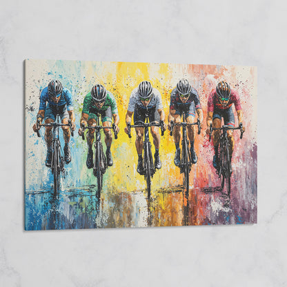 Vibrant Cycling Race Canvas on gallery wrap