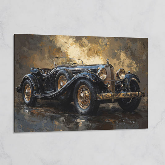Vintage Black Convertible Canvas Print on gallery wrap